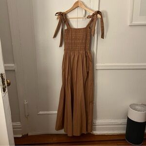 Dôen smocked shoulder tie maxi dress, S